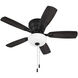 Wheeler 42 inch Flat Black with Flat Black/Greywood Blades Fan