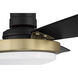 Manning 52 inch Flat Black / Satin Brass with Flat Black/Flat Black Blades Ceiling Fan in Flat Black and Satin Brass