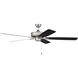 Super Pro 60 inch Brushed Satin Nickel with Brushed Nickel/Greywood Blades Contractor Ceiling Fan