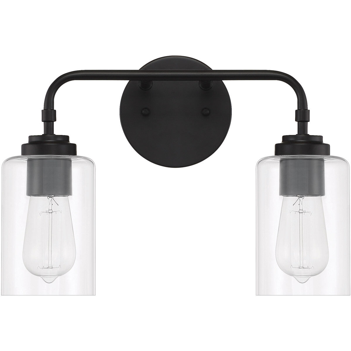 Stowe 2 Light 15 inch Flat Black Vanity Light Wall Light