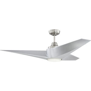 Freestyle 56 inch Brushed Polished Nickel with Brushed Nickel Blades Ceiling Fan