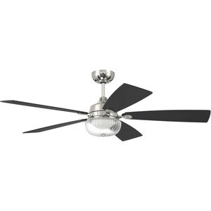 Chandler 52 inch Polished Nickel with Flat Black/Greywood Blades Ceiling Fan