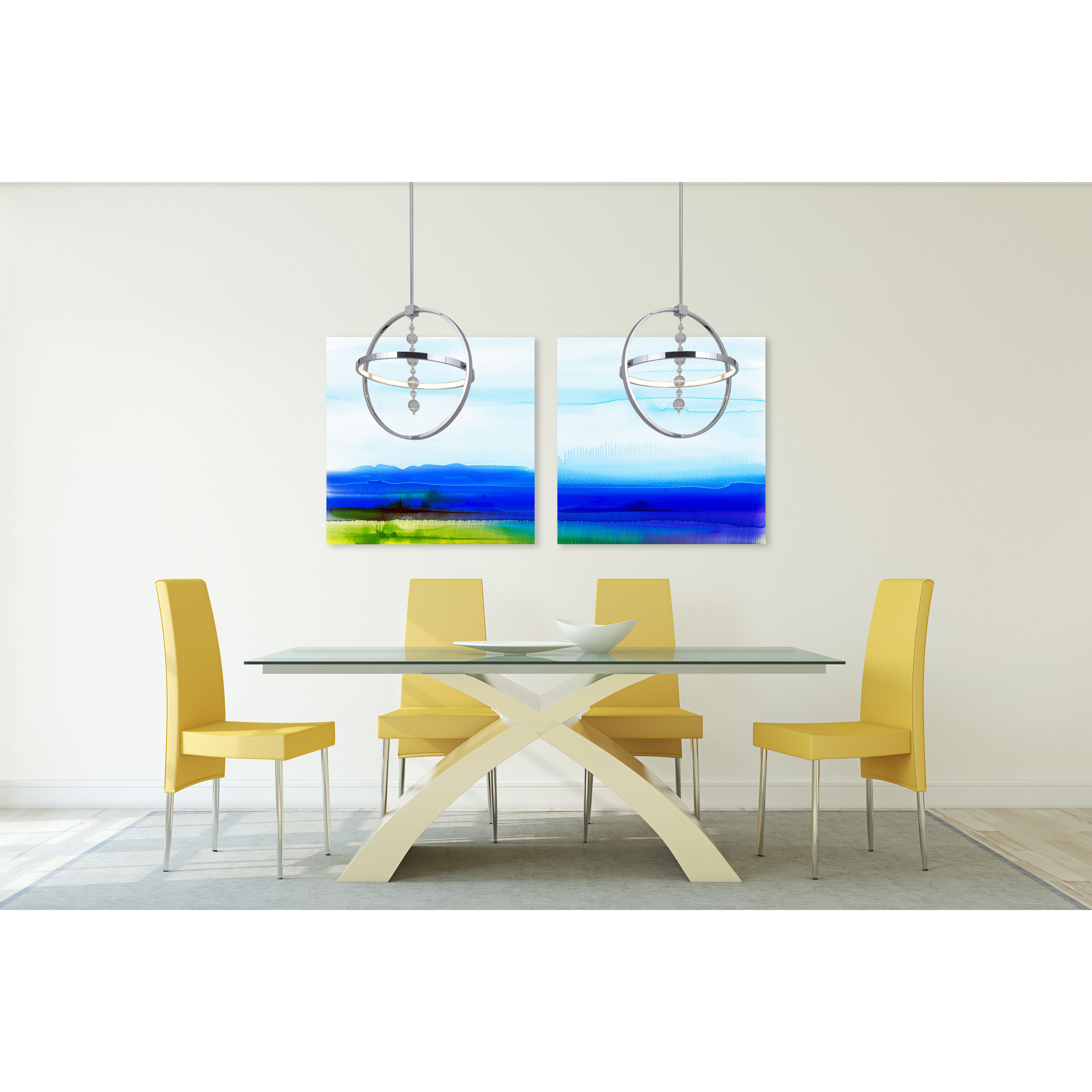 Anillo LED 17 inch Chrome Pendant Ceiling Light
