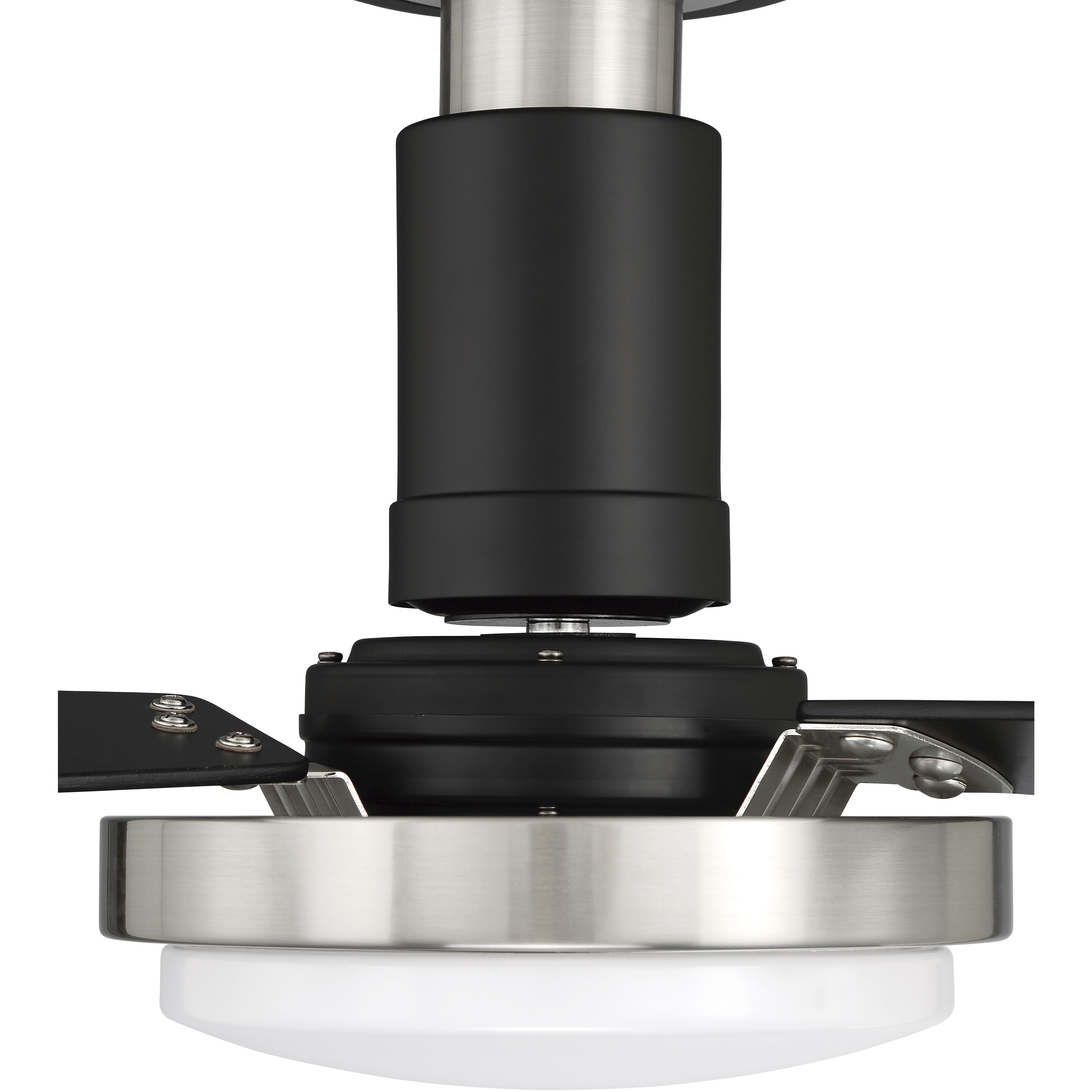 Manning 52 inch Flat Black / Brushed Polished Nickel with Flat Black/Flat Black Blades Ceiling Fan in Flat Black/Brushed Polished Nickel