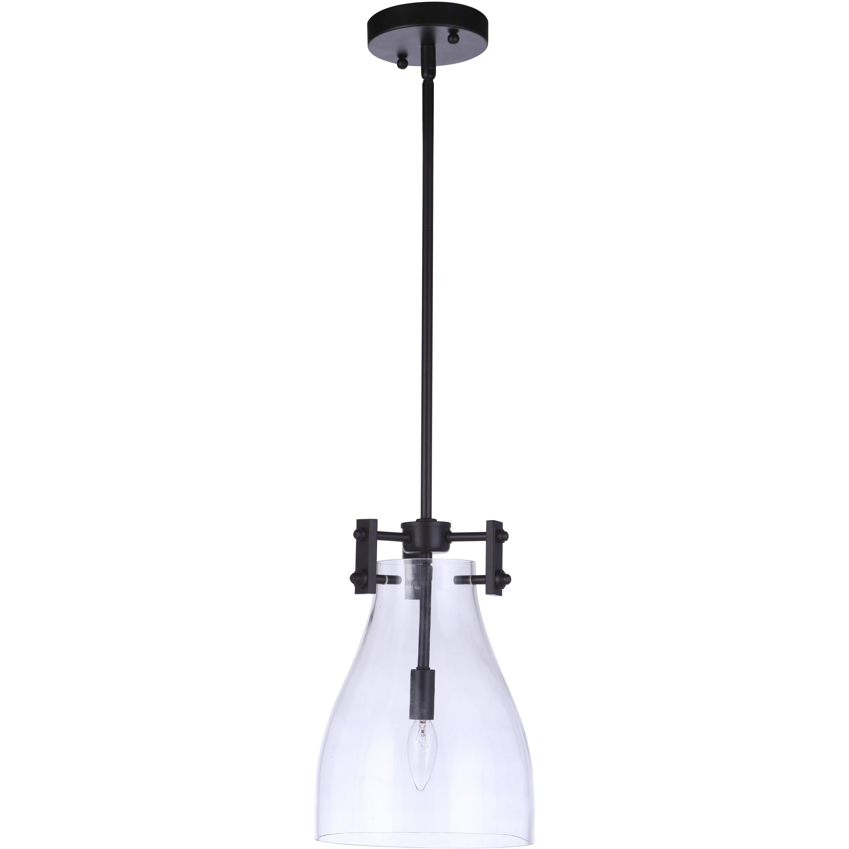 Chardonnay 1 Light 9 inch Flat Black Pendant Ceiling Light