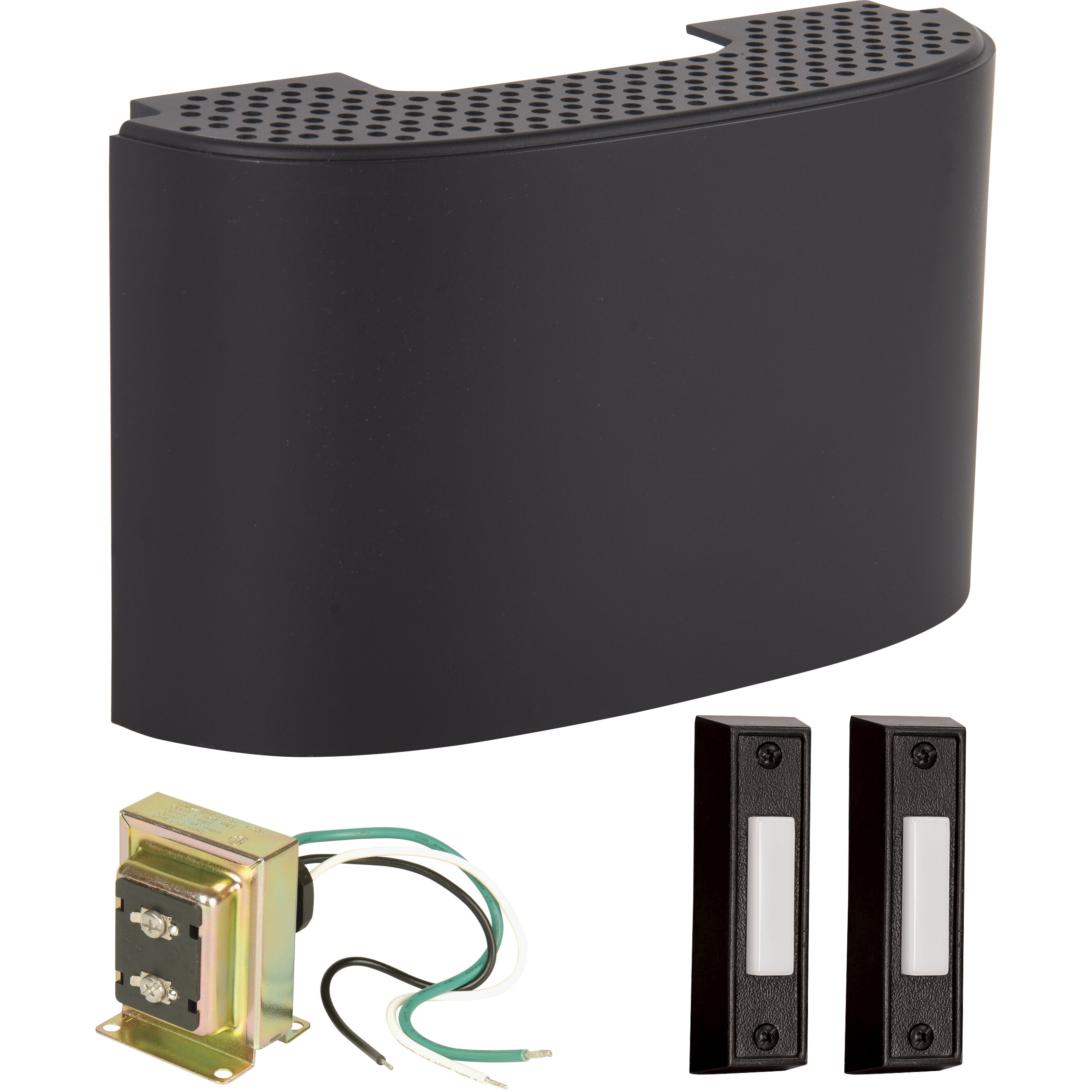 Designer Flat Black Chime Kit, Black Buttons