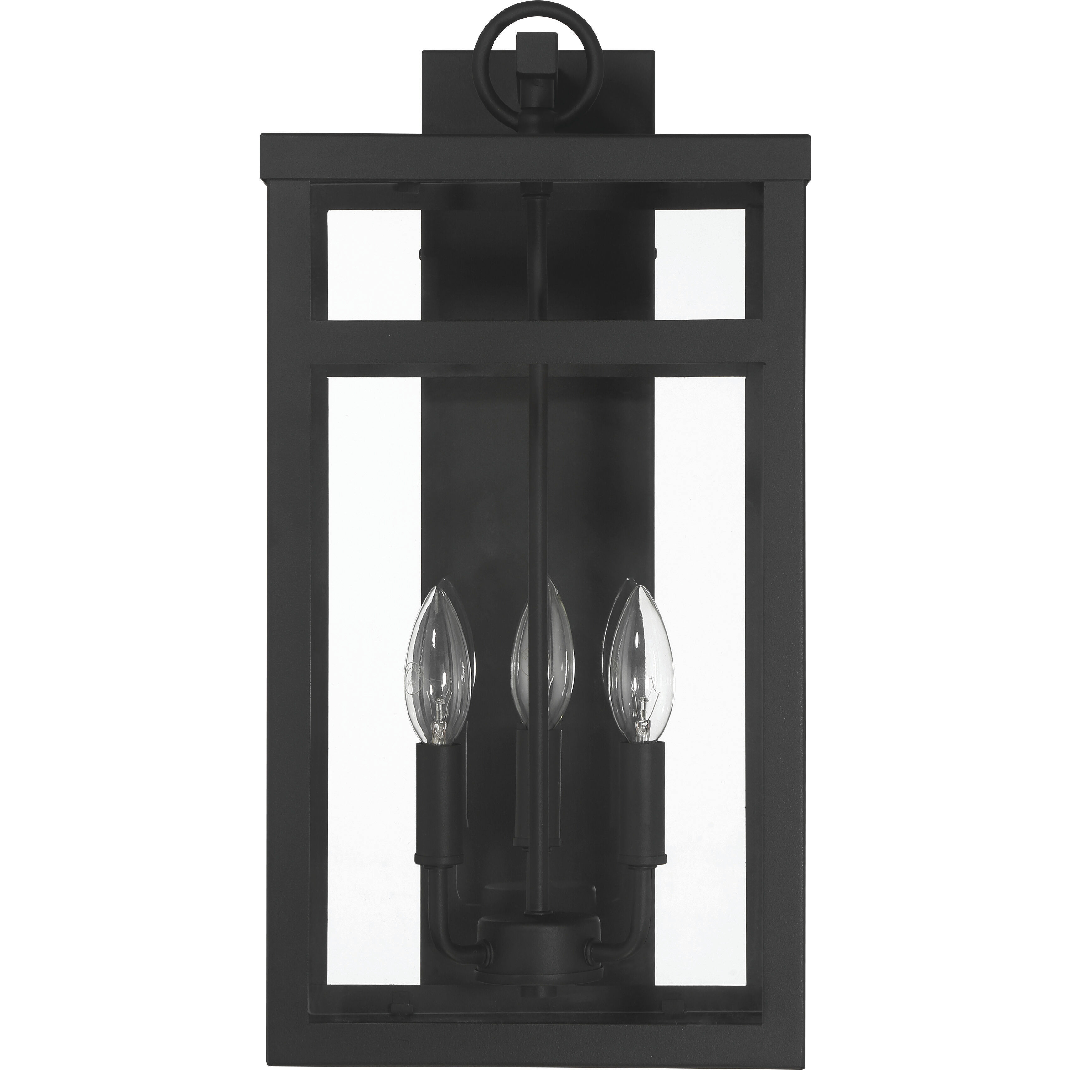 O'Neal 3 Light 19.88 inch Textured Black Outdoor Wall Lantern