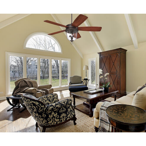 Fredericksburg 60 inch Oiled Bronze Gilded with Dark Walnut Blades Indoor/Outdoor Ceiling Fan 