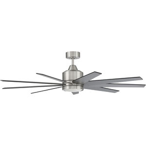Champion 60 inch Brushed Polished Nickel with Brushed Nickel/Flat Black Blades Ceiling Fan 