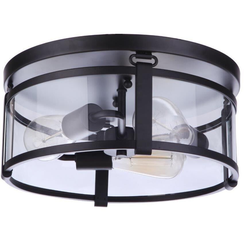 Elliot 3 Light 13 inch Flat Black Flushmount Ceiling Light
