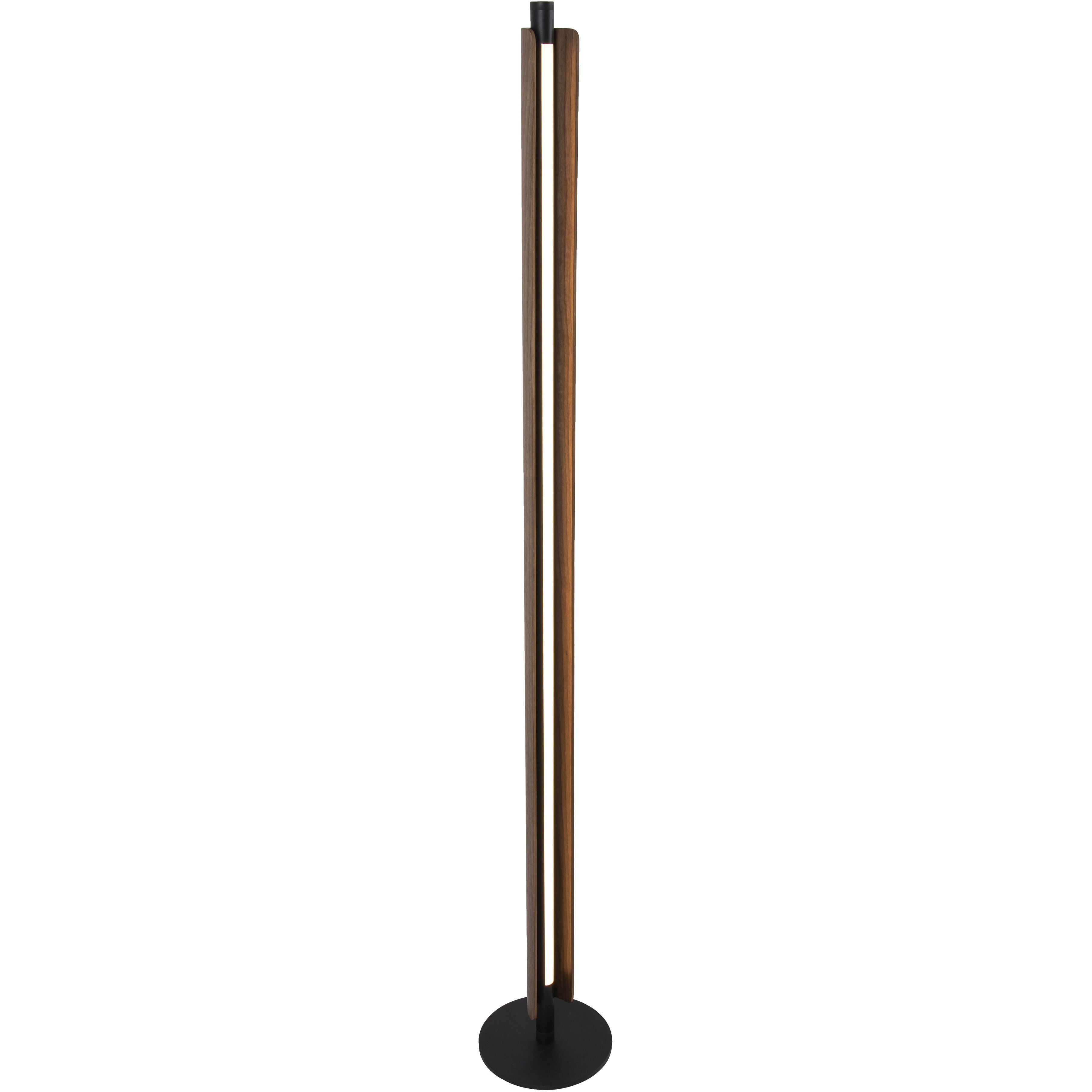 Cameron 62.8 inch 24 watt Flat Black/Walnut Floor Lamp Portable Light