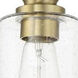 Bolden 1 Light 5 inch Satin Brass Mini Pendant Ceiling Light in Clear Seeded