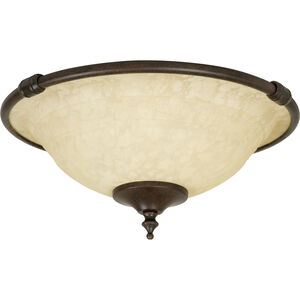 Elegance LED Aged Bronze Textured Fan Bowl Light Kit in Antique Scavo Glass, Universal Mount