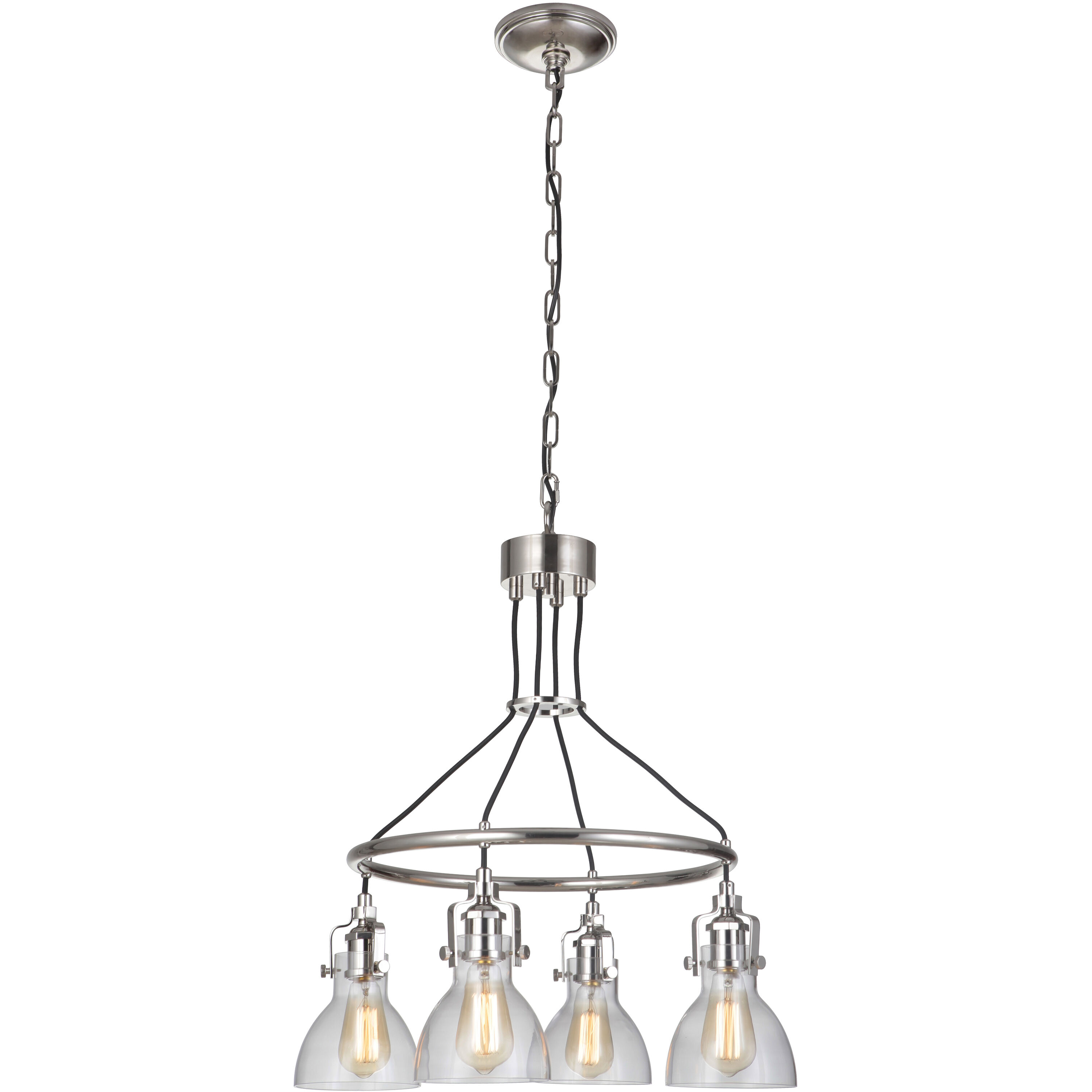 Gallery State House 4 Light 23.7 inch Polished Nickel Chandelier Ceiling Light