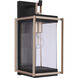 Metalwork 1 Light 15 inch Midnight/Satin Brass Outdoor Wall Lantern