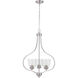Neighborhood Serene 3 Light 23 inch Brushed Polished Nickel Foyer Light Ceiling Light in Clear Seeded, Neighborhood Collection