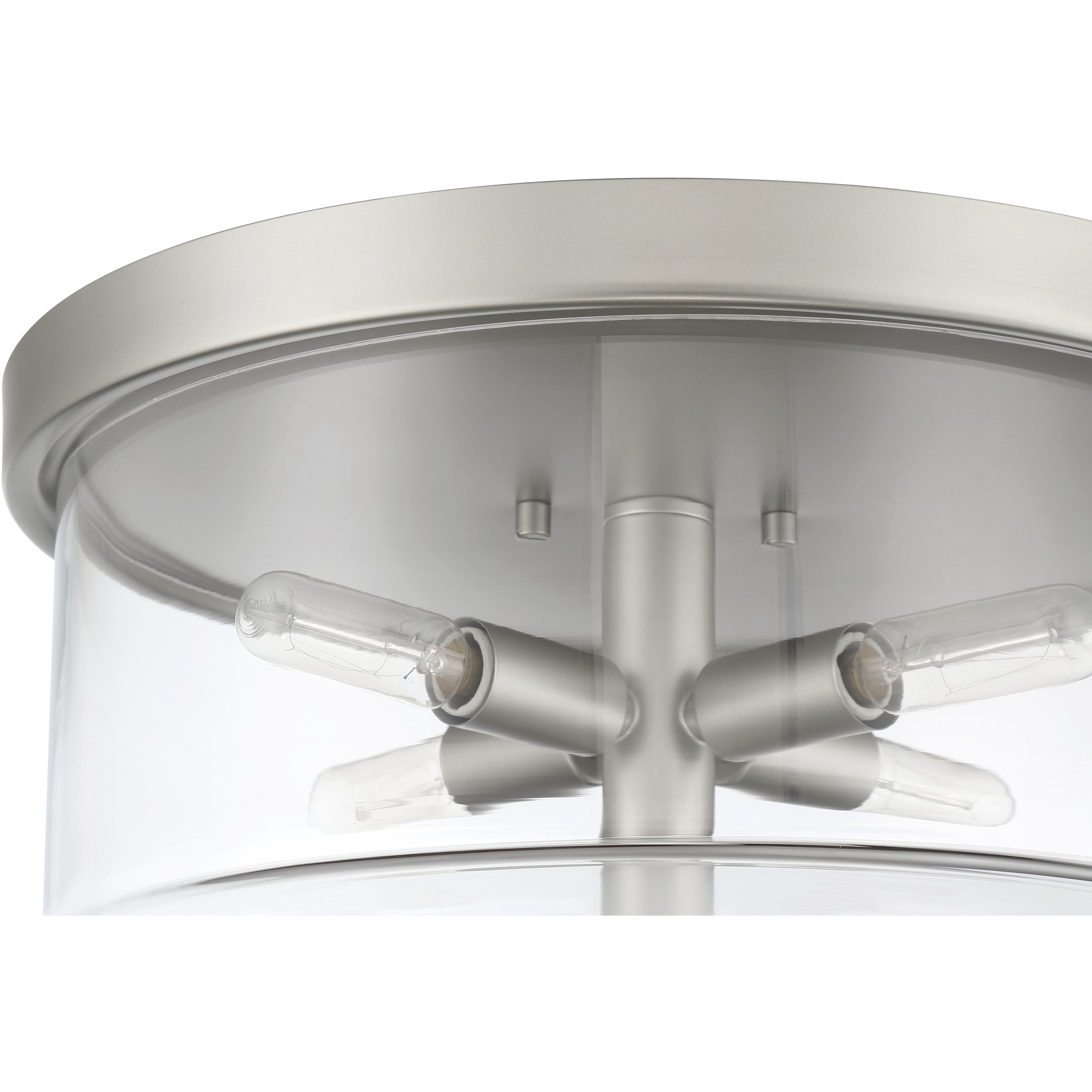 Hailie 4 Light 15 inch Satin Nickel Flushmount Ceiling Light