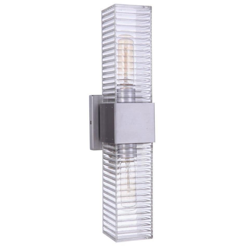 Ridge 2 Light 18 inch Satin Aluminum Outdoor Wall Sconce