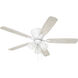 Wheeler 52 inch White with White/Washed Oak Blades Fan