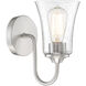Neighborhood Gwyneth 1 Light 5 inch Brushed Polished Nickel Wall Sconce Wall Light in Clear Seeded, Neighborhood Collection
