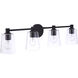 Emilio 4 Light 33 inch Flat Black Vanity Light Wall Light