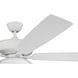 Super Pro 112 60 inch White with White/Washed Oak Blades Contractor Ceiling Fan, Slim