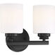 Neighborhood Bolden 2 Light 11 inch Flat Black Vanity Light Wall Light in White Frost Glass, Neighborhood Collection