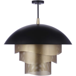 Sculptural Statement LED 31.25 inch Flat Black/Matte Gold Pendant Ceiling Light in Flat Black and Matte Gold