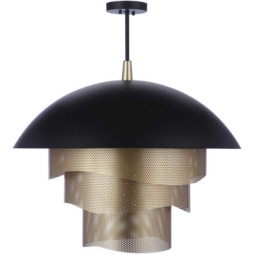 Sculptural Statement LED 31.25 inch Flat Black/Matte Gold Pendant Ceiling Light in Flat Black and Matte Gold