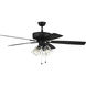 Pro Plus 104 52 inch Flat Black with Flat Black/Grey Wood Blades Contractor Ceiling Fan