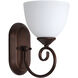 Raleigh 1 Light 6.5 inch Old Bronze Wall Sconce Wall Light in White Glass, Jeremiah