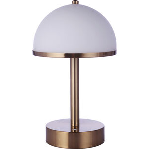 Rechargable Portable 11 inch 5.00 watt Satin Brass Table Lamp Portable Light
