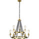 Neighborhood Randolph 9 Light 26 inch Flat Black/Satin Brass Chandelier Ceiling Light in Flat Black and Satin Brass, Neighborhood Collection