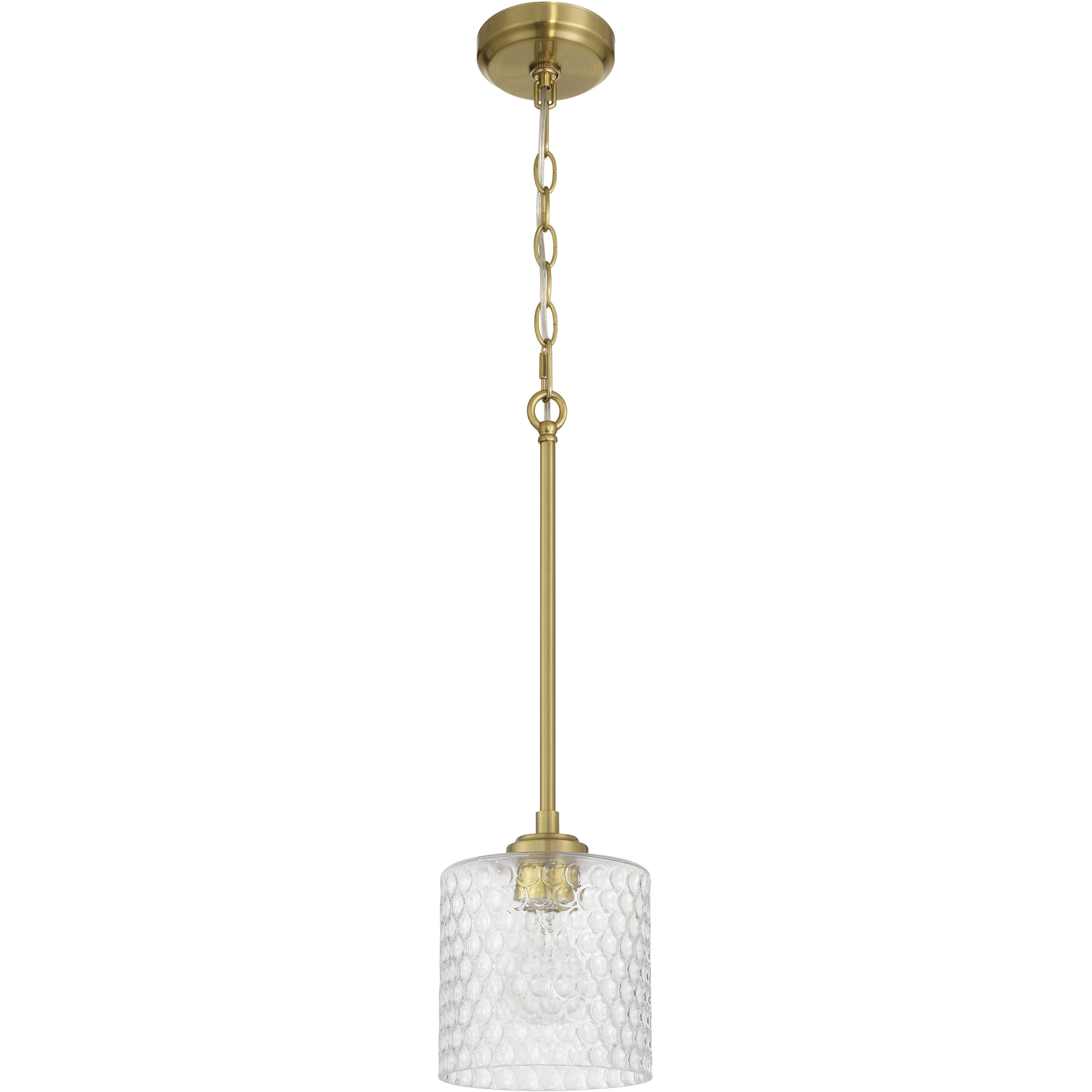 Claire 1 Light 6.5 inch Satin Brass Mini Pendant Ceiling Light