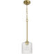 Claire 1 Light 6.5 inch Satin Brass Mini Pendant Ceiling Light