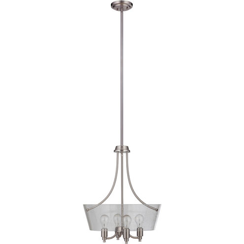 Neighborhood Tyler 4 Light 19 inch Brushed Polished Nickel Foyer Light Ceiling Light in Clear Seeded, Neighborhood Collection