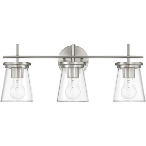 Connell 3 Light 22 inch Brushed Polished Nickel Vanity Light Wall Light