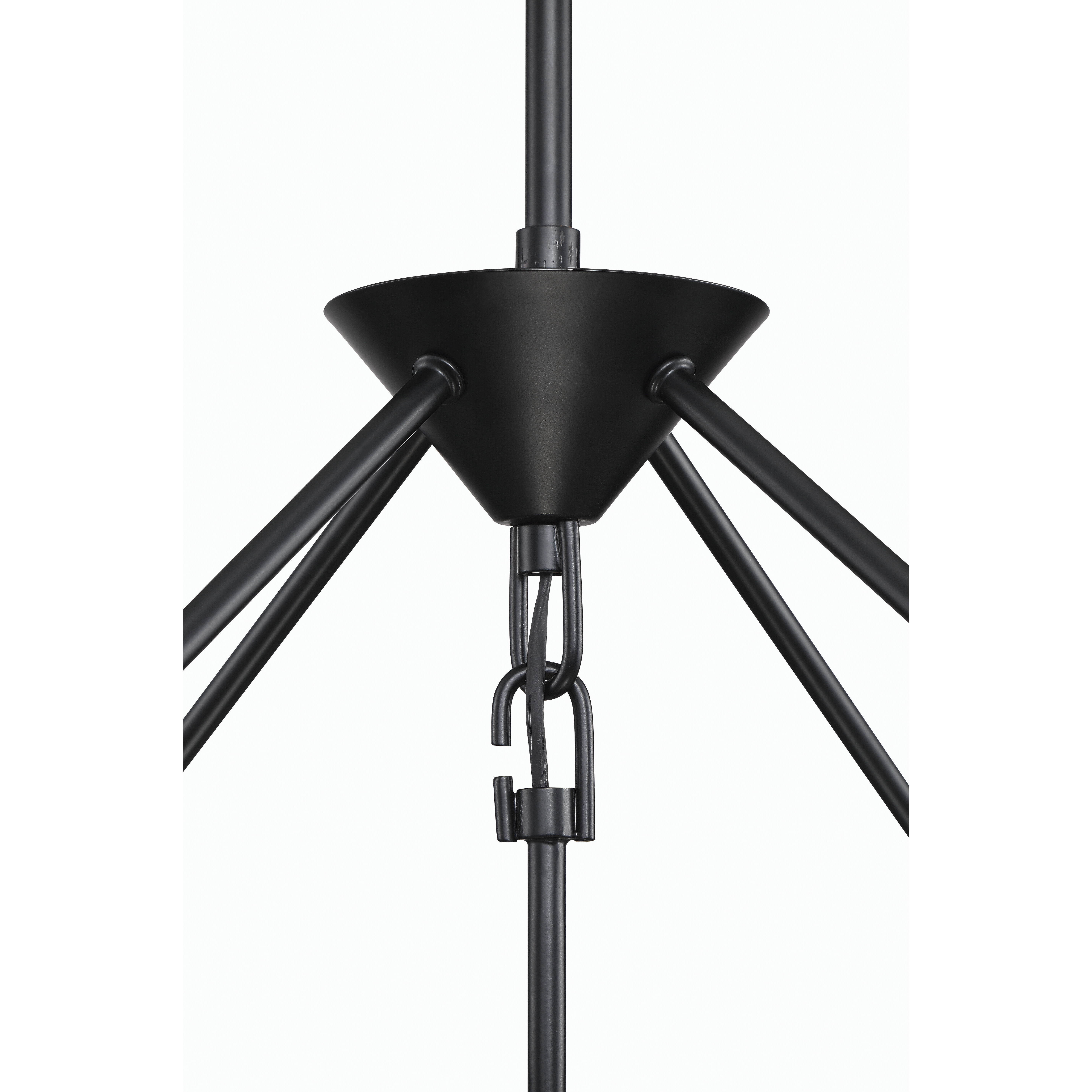 Orion 9 Light 30 inch Flat Black Chandelier Ceiling Light