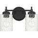 Claire 2 Light 12.75 inch Flat Black Vanity Light Wall Light