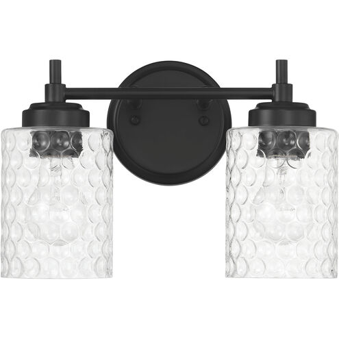 Claire 2 Light 12.75 inch Flat Black Vanity Light Wall Light