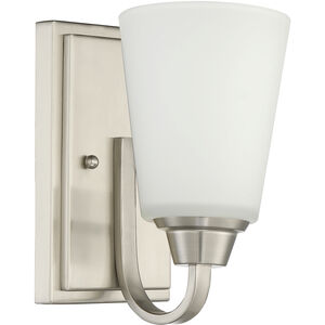 Neighborhood Grace 1 Light 5 inch Brushed Polished Nickel Wall Sconce Wall Light in White Frosted Glass, Jeremiah