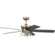 Gibson 52 inch Satin Brass with Flat Black Blades Ceiling Fan