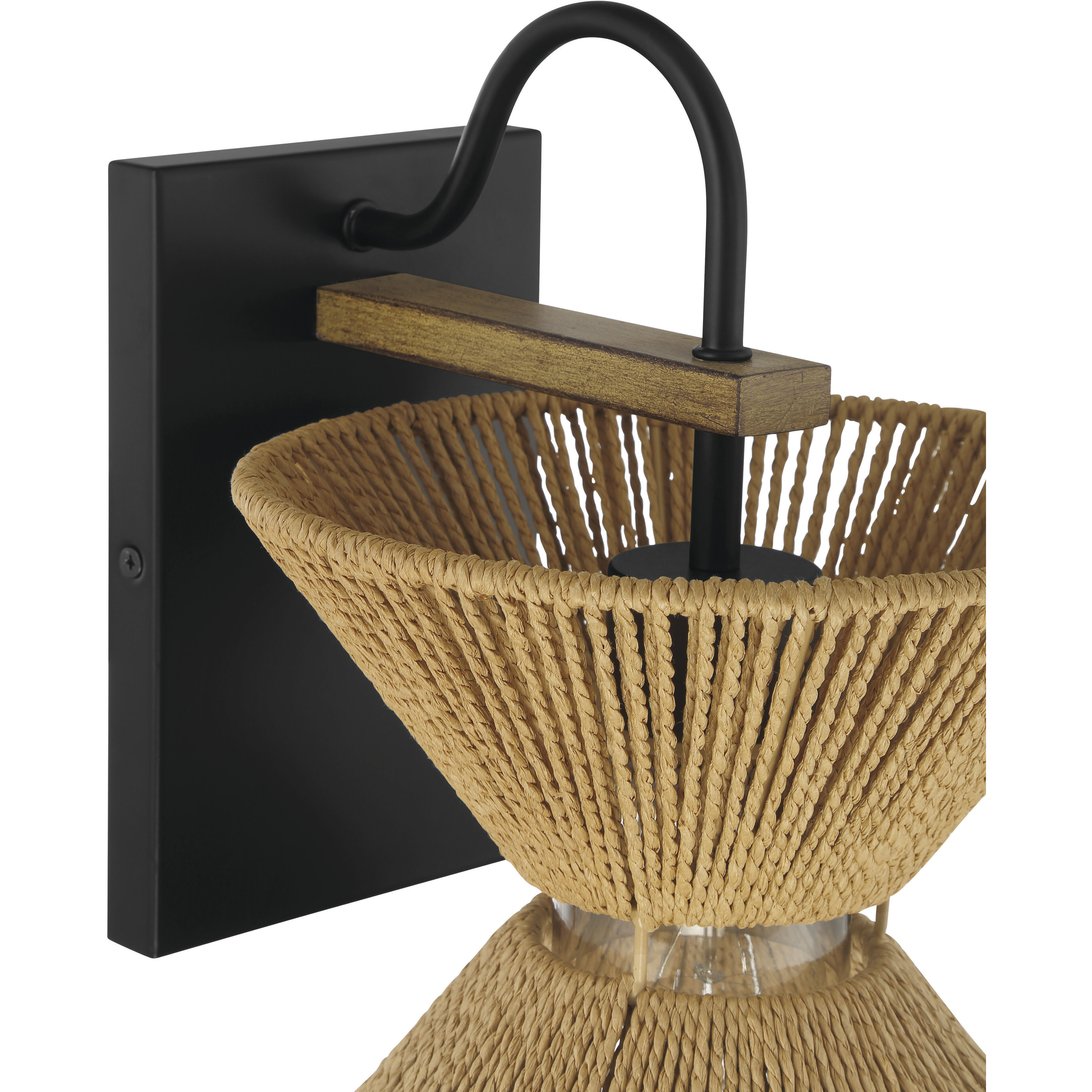 Serena 1 Light 9 inch Flat Black/Walnut Wall Sconce Wall Light in Flat Black and Walnut