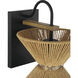 Serena 1 Light 9 inch Flat Black/Walnut Wall Sconce Wall Light in Flat Black and Walnut
