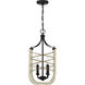 Cavendish 4 Light 14 inch Cottage White/Espresso Foyer Light Ceiling Light