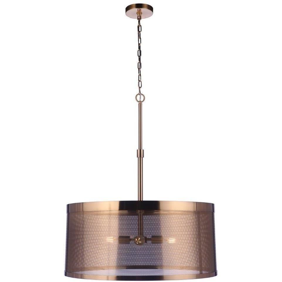 Mesh 4 Light 28 inch Satin Brass Pendant Ceiling Light