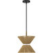Serena 1 Light 12.13 inch Flat Black/Walnut Pendant Ceiling Light in Flat Black and Walnut