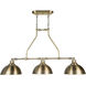 Timarron 3 Light 43 inch Legacy Brass Island Light Ceiling Light