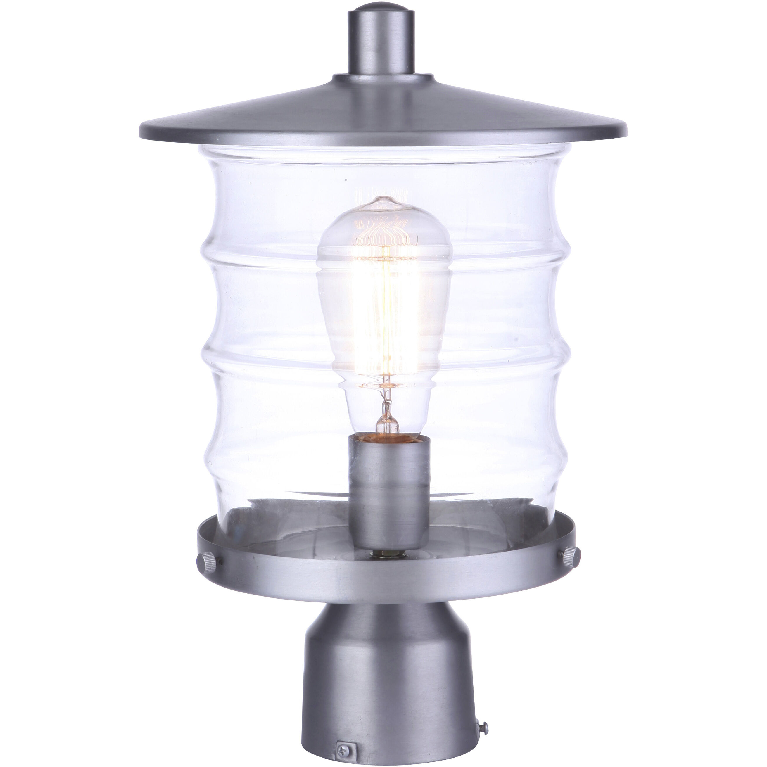 Canon 1 Light 14.13 inch Satin Aluminum Outdoor Post Mount