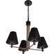 Blake 4 Light 24 inch Flat Black/Satin Brass Chandelier Ceiling Light